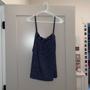 Size large, navy and white striped tank